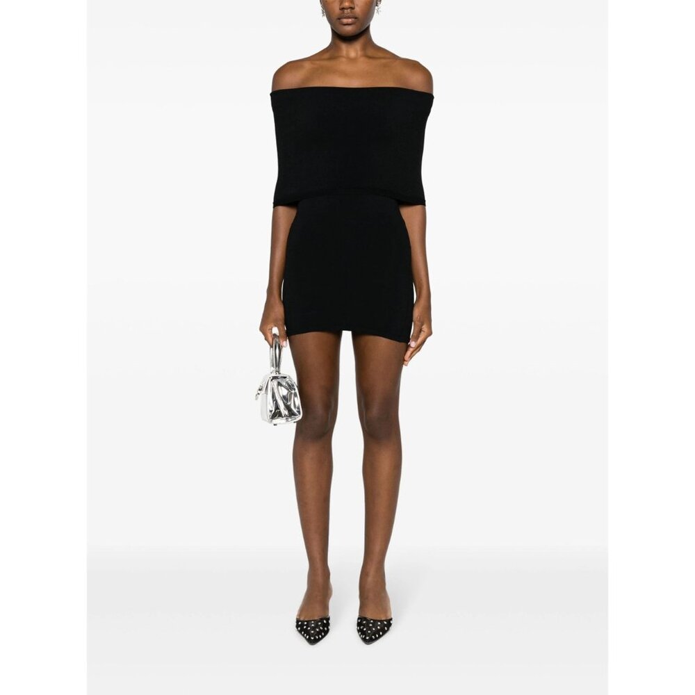 WARDROBE.NYC Off The Shoulder Mini Dress in Black Small New Womens Stretchy - Picture 13 of 16